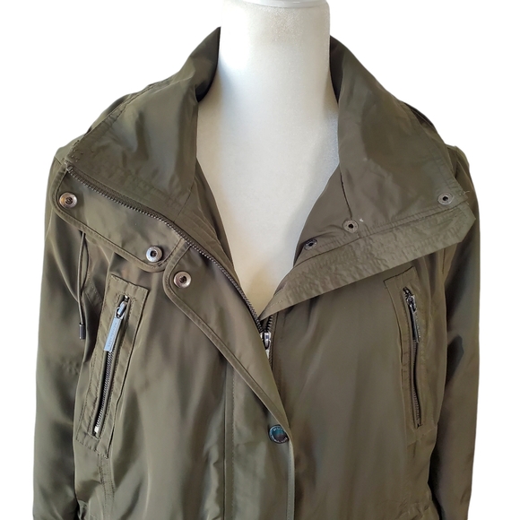 Michael Kors Anorak Rain Coat Women Large Trench Hood Utility‎ Gorpcore - Picture 5 of 16